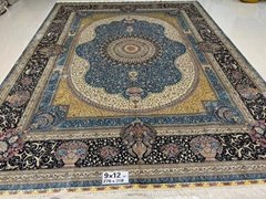 persian splendor 9x12ft royal blue luxury handmade silk villa carpet