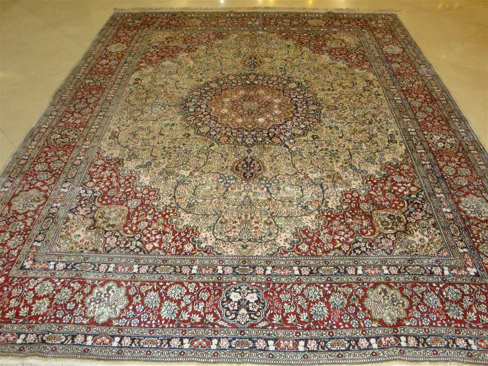 persian splendor 8x10ft red color solk persian sitting room carpet 1
