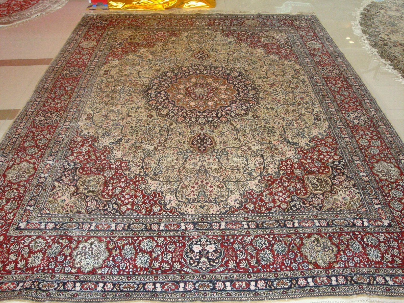 Persian Luxury 8x10ft Date Red Silk Persian Style Living Room Carpet 2
