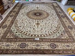 persian splendor sitting room office hotel silk handmade persian carpet 14x20ft