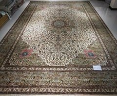 Persian Splendor 14x20ft oversize handmade knotted silk persian carpet for villa