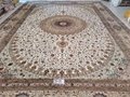 Persian splendor 14x20ft beige color oversized hand knotted silk carpet   2