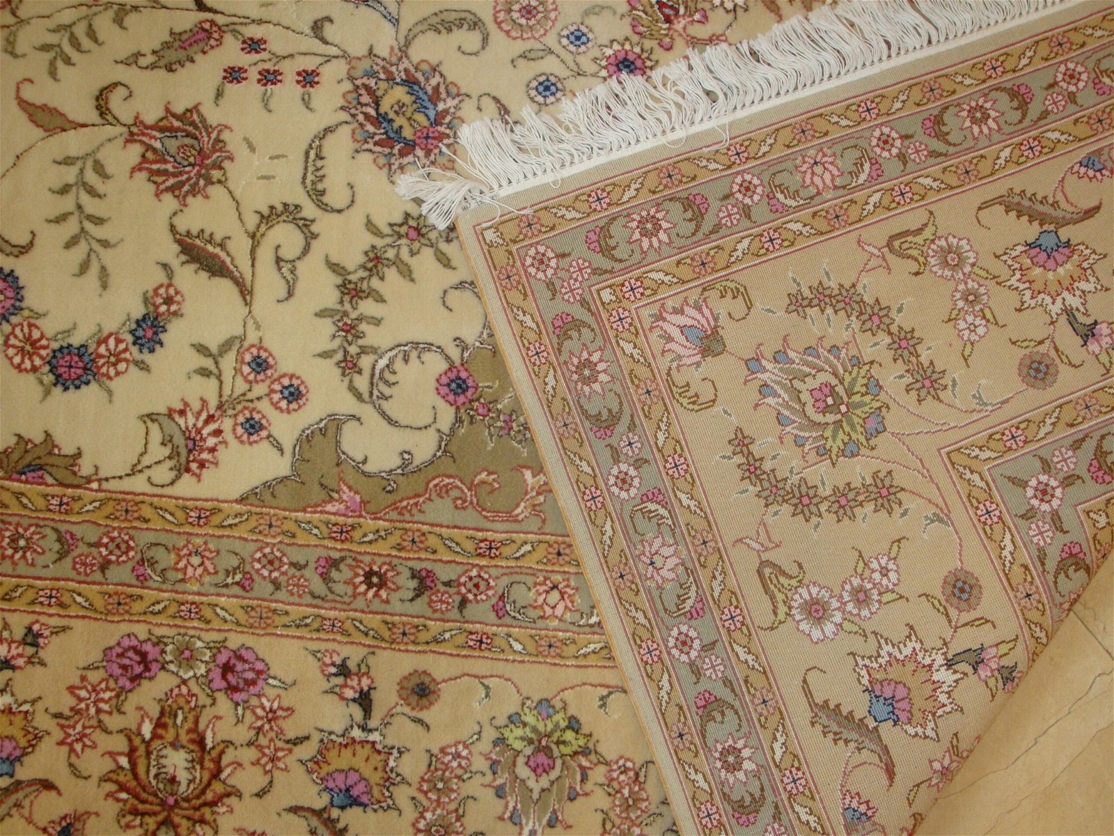 persian splendor 9x12ft red color antique handmade silk persian carpet  4