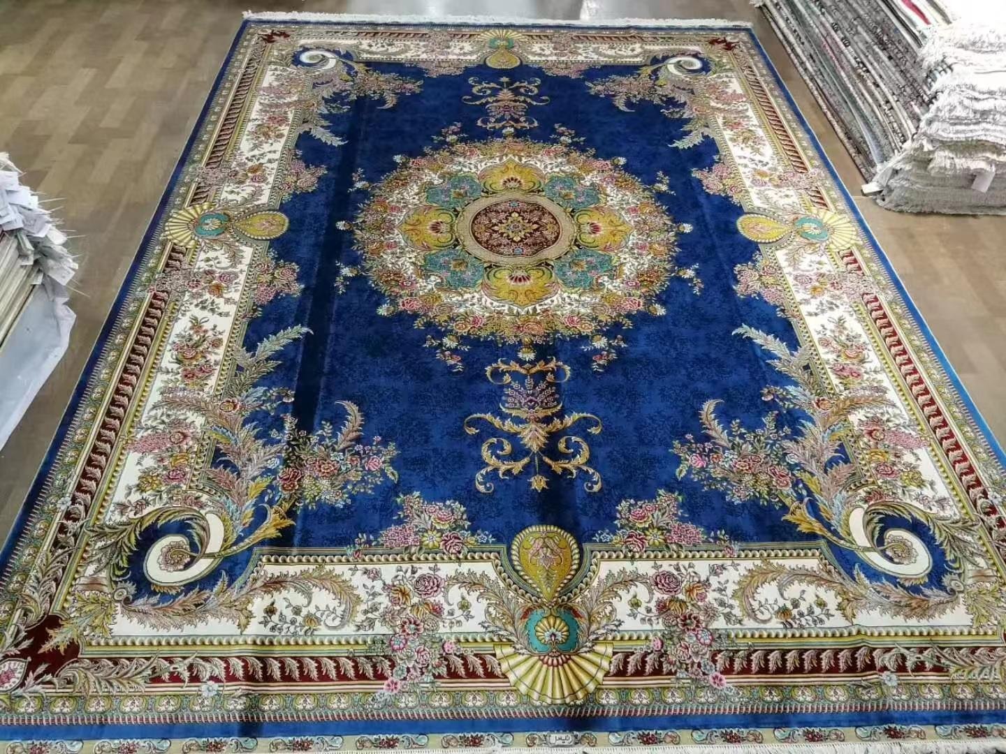 2024yamei carpet factory 8x10ft handmade silk persian carpet for homr decor