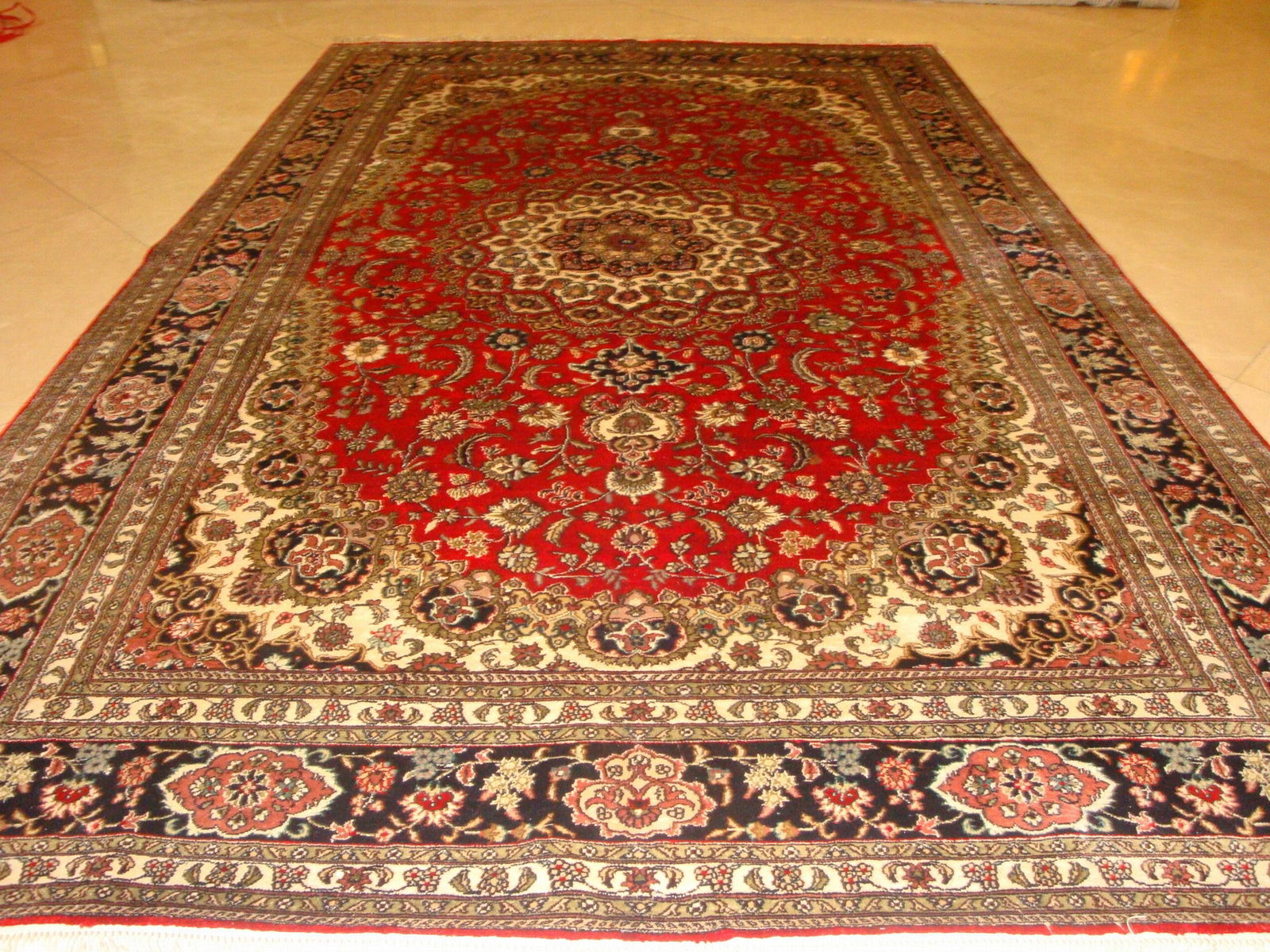 9x12ft China red color handmade silk carpet selling all over the world 2