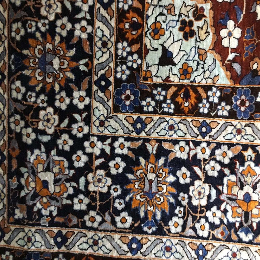 4x6ft手工编织高密度真丝材质收藏型挂毯起到小毯子 3