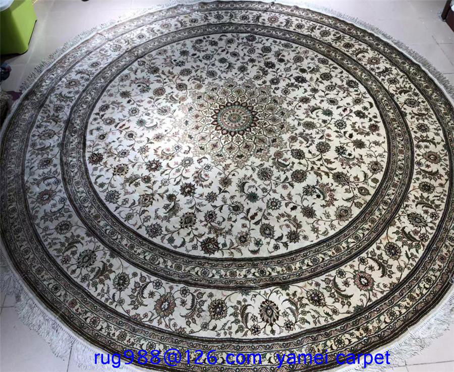 2.5 m diameter round shape handmade silk carpet 1