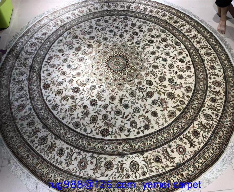2.5 m diameter round shape handmade silk carpet 2