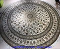 2.5 m diameter round shape handmade silk carpet