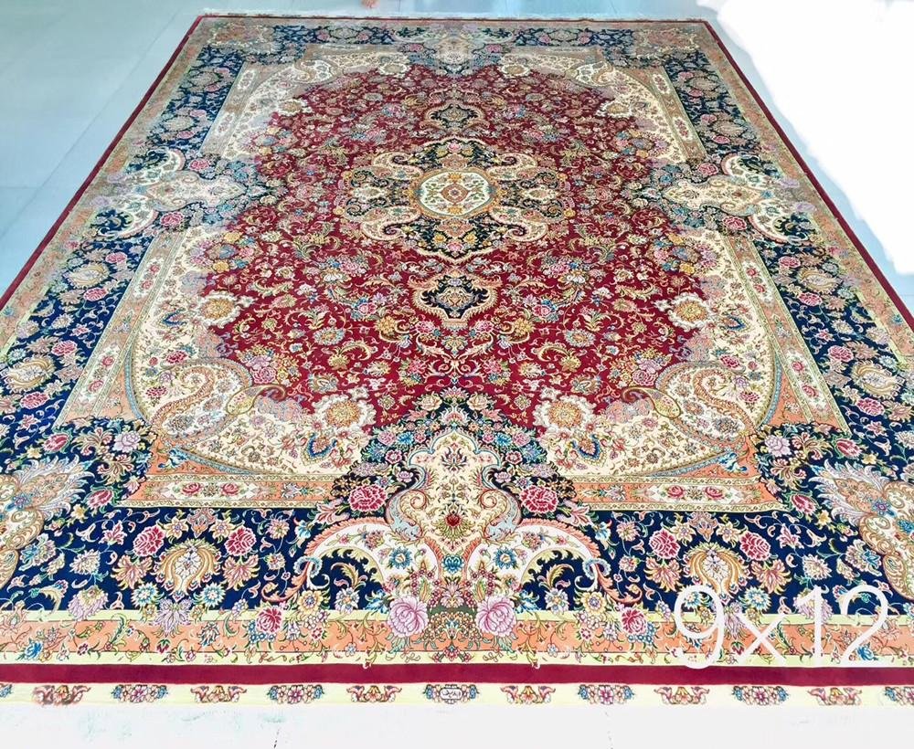  red color big size hanamade silk persian carpet 2