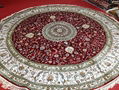 round shape handmade silk persian carpet