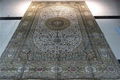 Light green handmade Persian silk carpet for living room 5