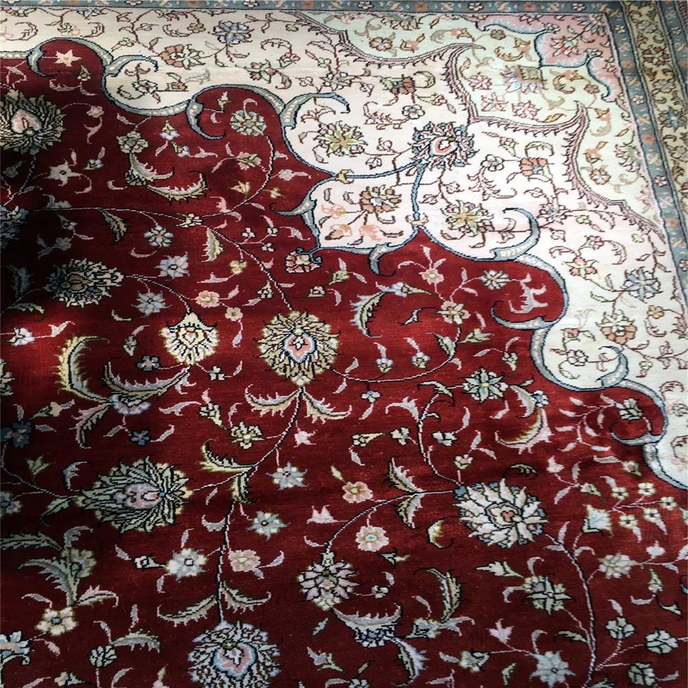 亚美地毯厂生产豪华手工9x12ft真丝波斯风格地毯 3