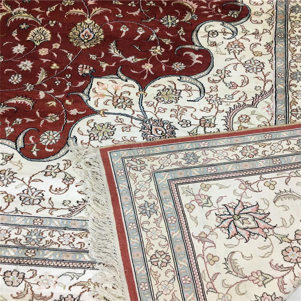 亚美地毯厂生产豪华手工9x12ft真丝波斯风格地毯 4
