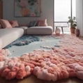 手工製作藝朮立體桃花美朮地毯 1