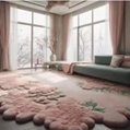 手工製作藝朮立體桃花美朮地毯 5