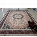 大尺寸红色玫瑰花手工真丝地毯波斯地毯餐厅地毯10x14ft 2