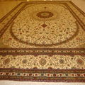 大尺寸紅色玫瑰花手工真絲地毯波斯地毯餐廳地毯10x14ft 3