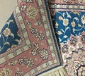 2.5x12ft 藍色手工編織真絲走廊地毯 4