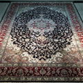 5x8ft dark blue color handmade silk persian carpet for sitting room,