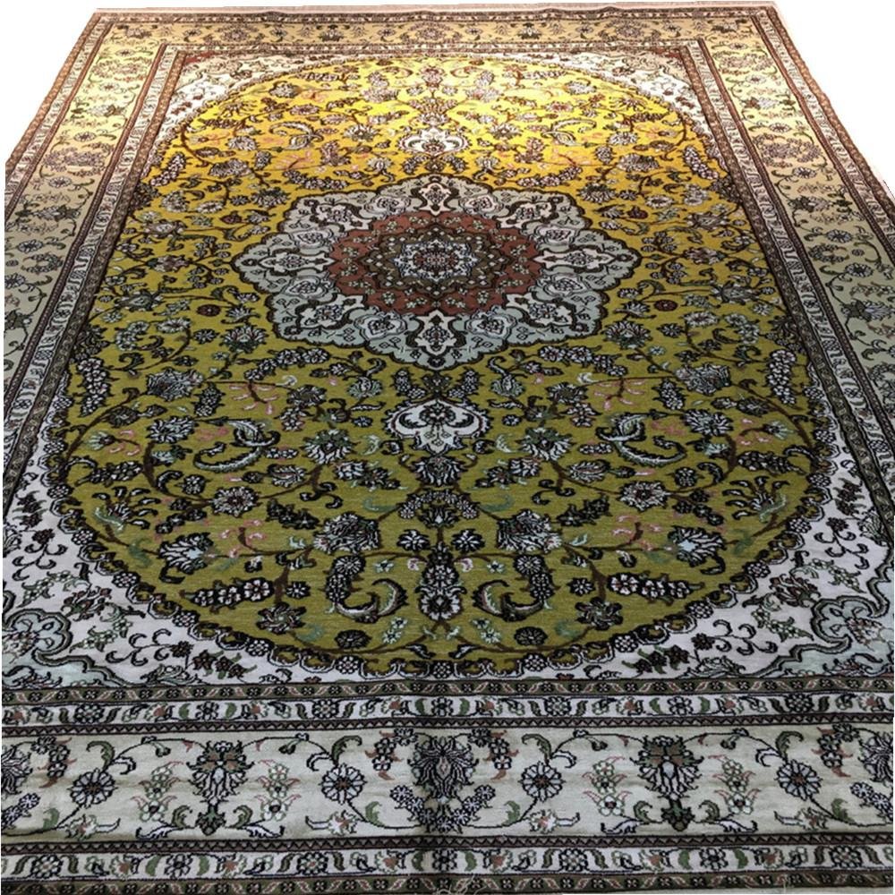 6x9ft handmade silk and gold silk handmade silk persian carpet for home  1