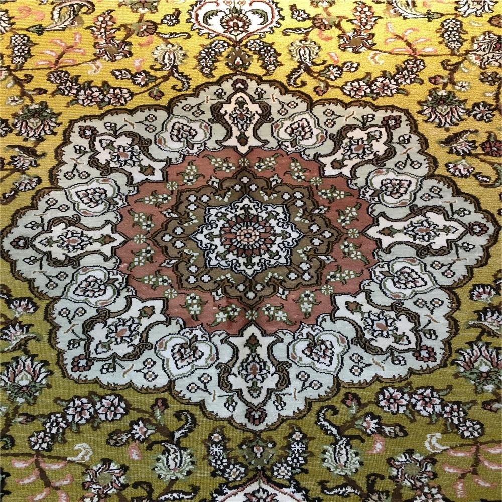 6x9ft handmade silk and gold silk handmade silk persian carpet for home  4