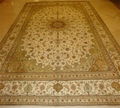 9x12ftbeige color handmade silk persian carpet for sitting room  2