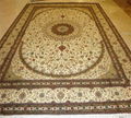 9x12ftbeige color handmade silk persian carpet for sitting room  1