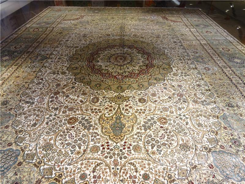 large size 14x20ft handmade silk persian carpet for sitting room 2