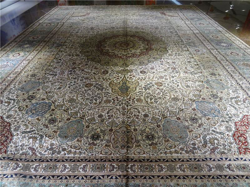 large size 14x20ft handmade silk persian carpet for sitting room 3