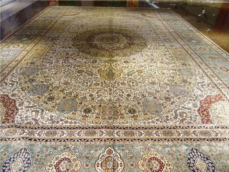 large size 14x20ft handmade silk persian carpet for sitting room 5