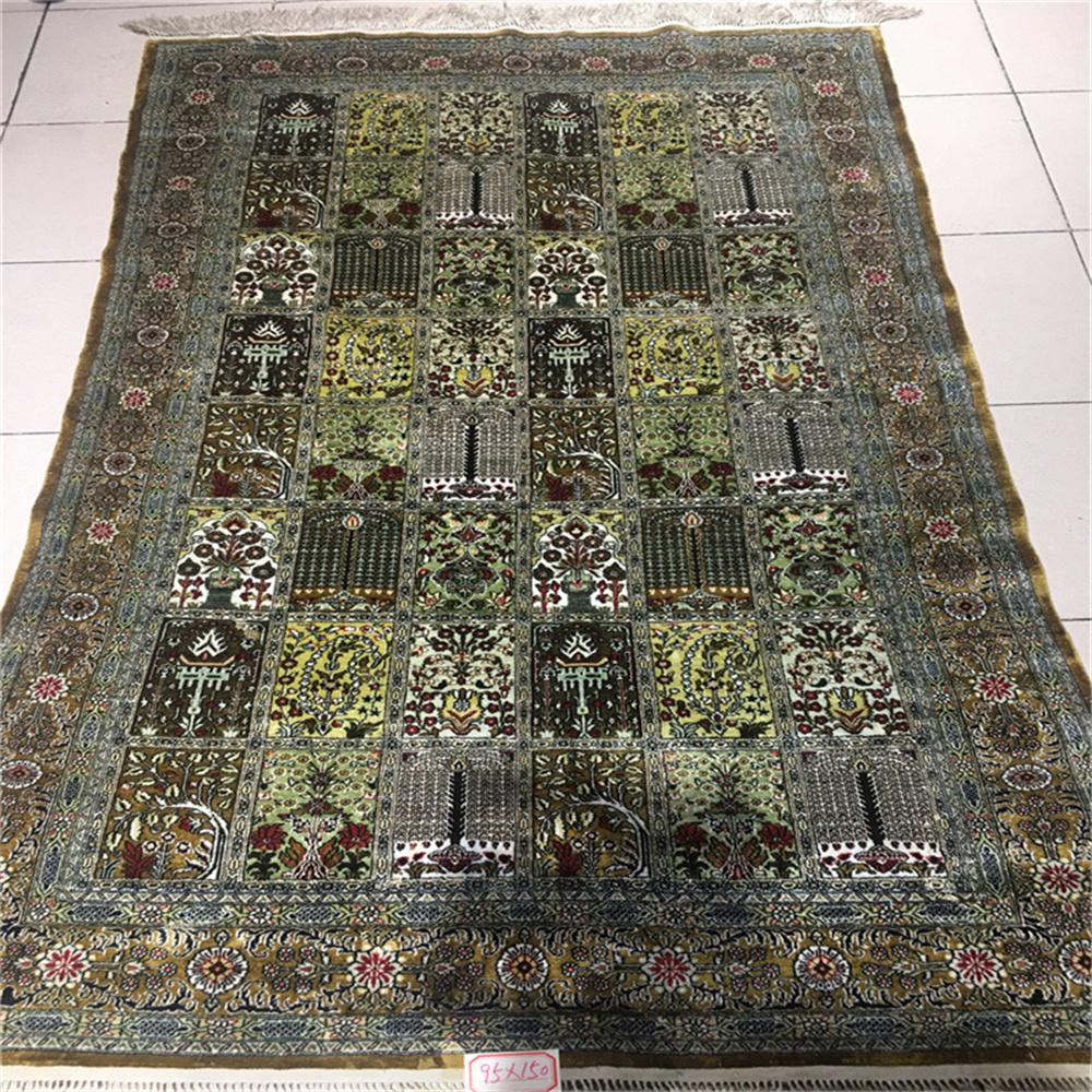 3x5ft high density hand knotted silk persian art collection rugs 2