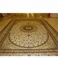 12x18ft 超大尺寸米色手工编织真丝波斯客厅大堂地毯 2