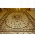 12x18ft large size beige color handmade silk persian sitting room carpet 2