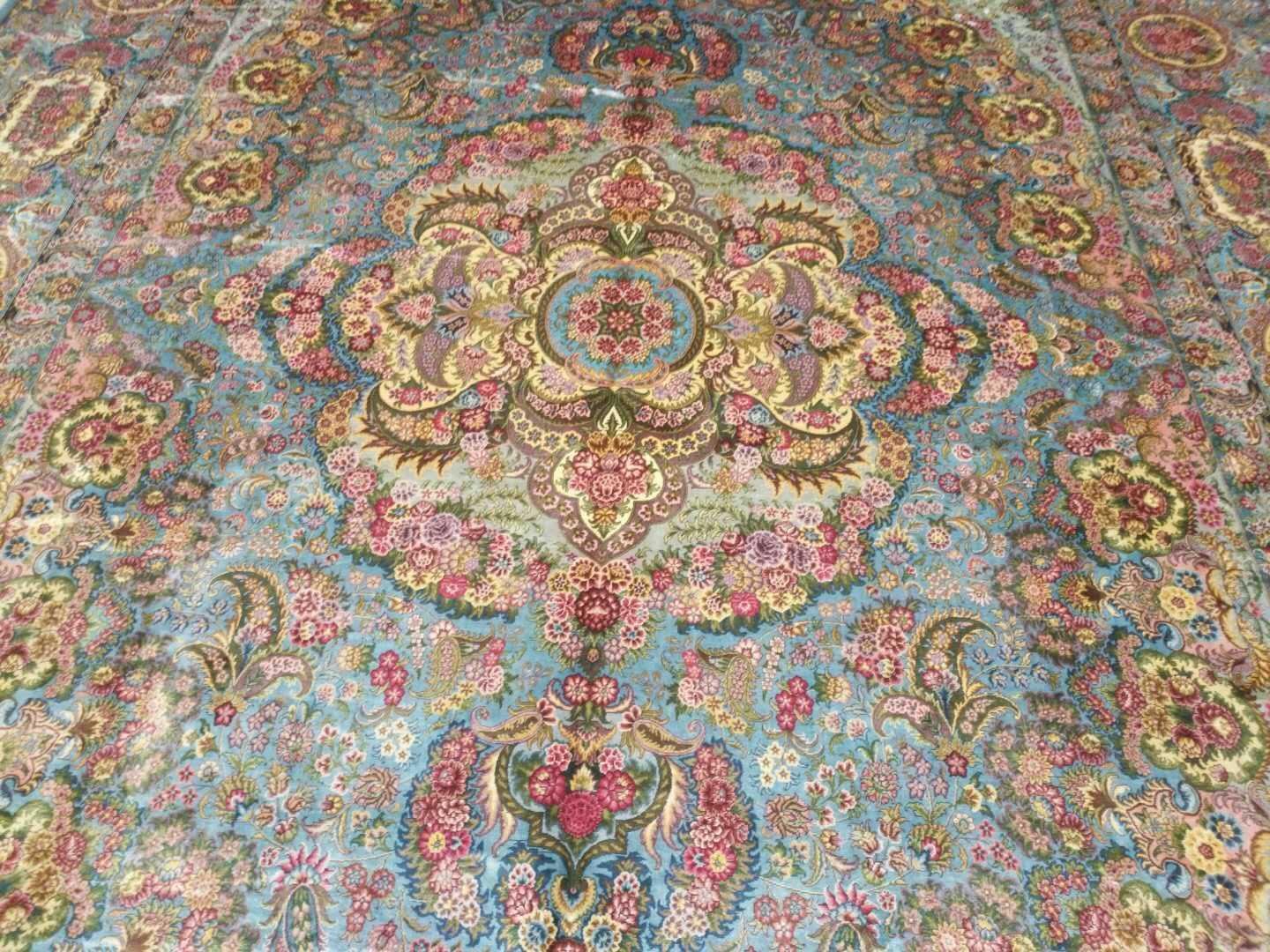 9x12ft classic blue color royal handmade silk persian carpet 3