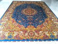 9X12ft古典蓝色皇室奢华波斯地毯手工编织真丝地毯 5