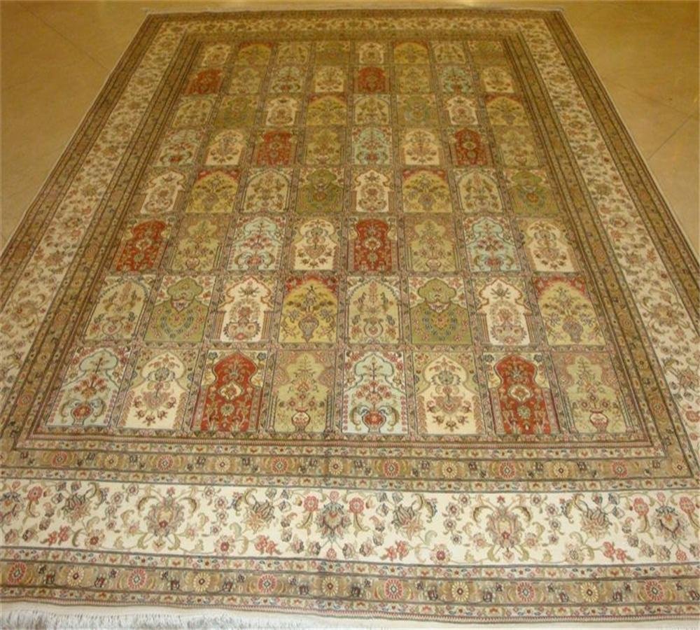 8x10ft turkish handmade silk art carpet and rug