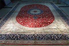 8x10ft 经典手工真丝波斯风格地毯适用客厅