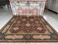 6x9ft red color handmade silk persian