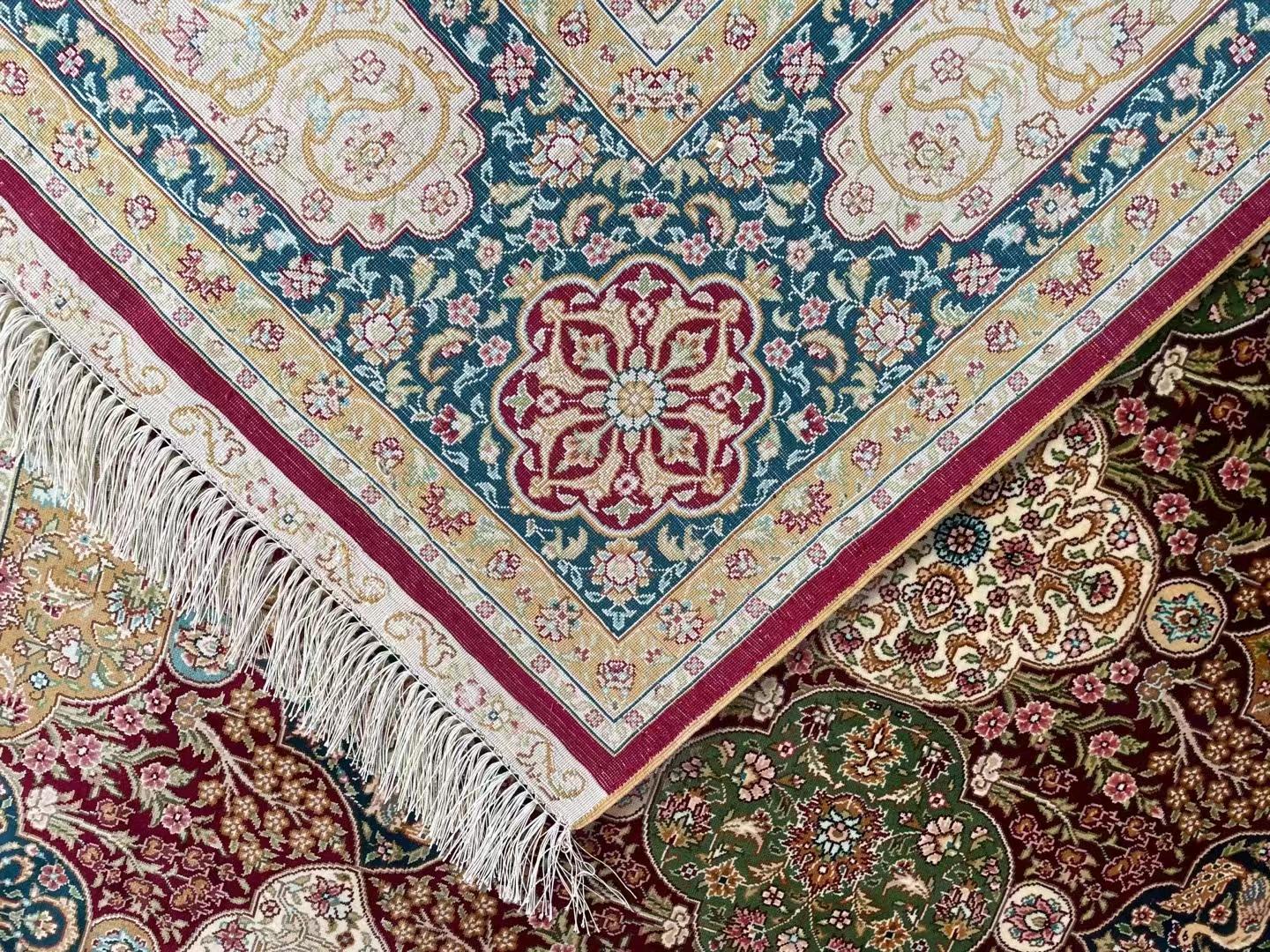 紅色手工真絲波斯6x9ft地毯客廳房間用 5