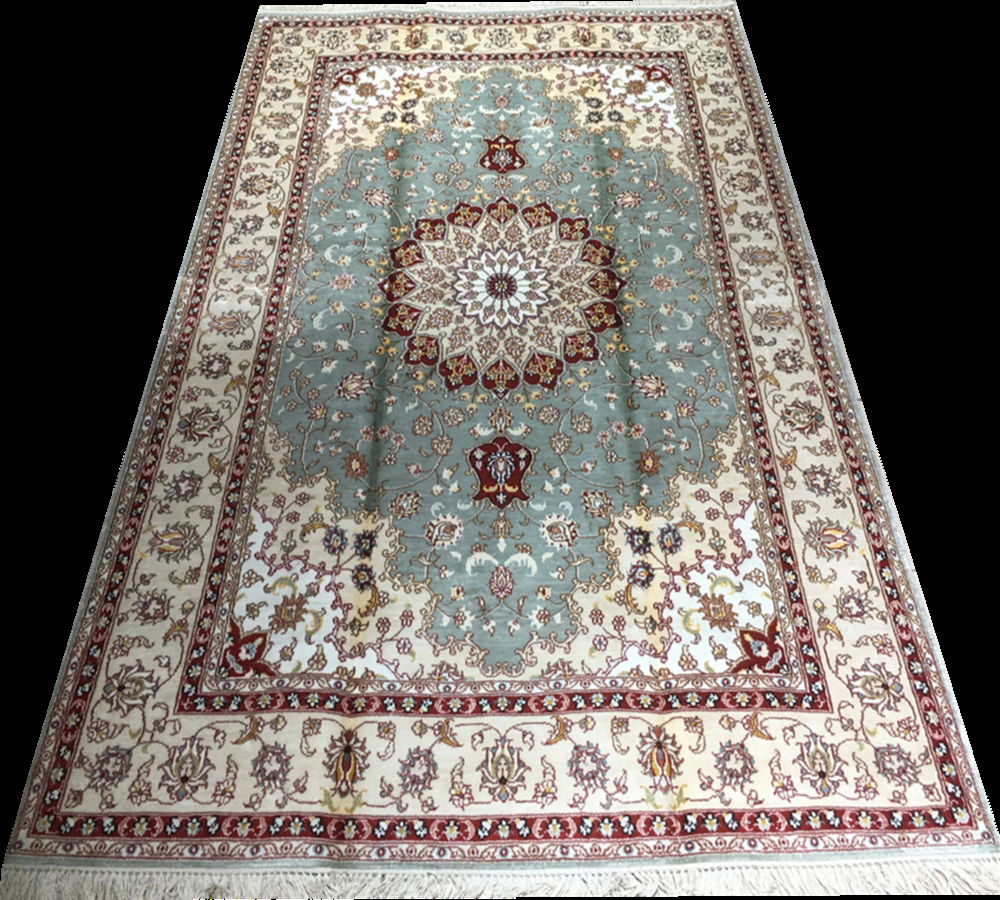 4x6ft red color handmade silk persian rug for prayer and hanging 4