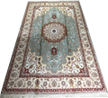 4x6ft red color handmade silk persian rug for prayer and hanging