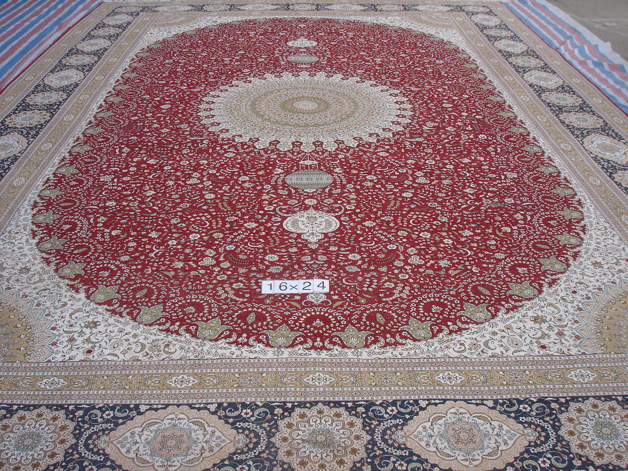 Large size red handmade silk carpet Persian carpet16x24ft 2