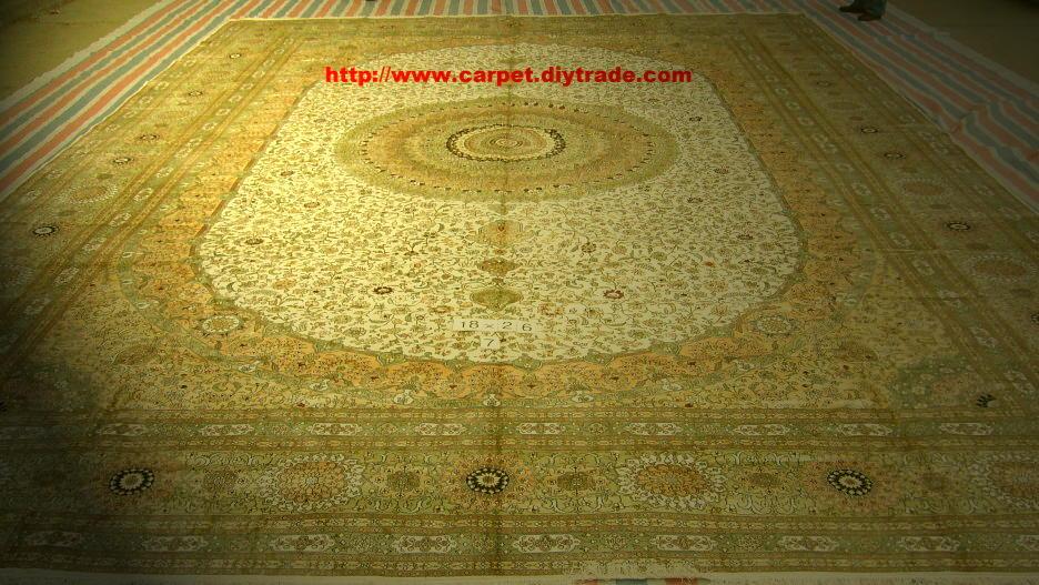 Large size red 16x24ft handmade silk carpet Persian carpet 1