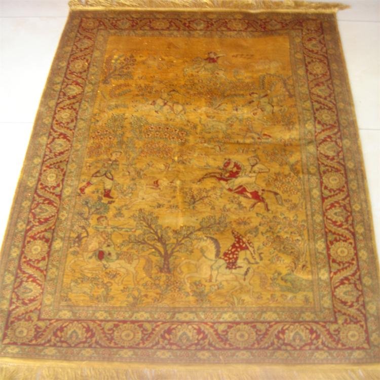 6X9ft antique handmade persian silk carpet and rug for collection 5