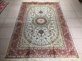 pink color 4x6ft handmade silk persian hanging tapestry prayer rug 1