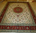 8x10 ft  红色手工编织真丝波斯风格地毯客厅适用 2