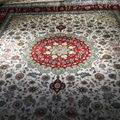 8x10 ft  红色手工编织真丝波斯风格地毯客厅
