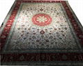 8x10 ft  紅色手工編織真絲波斯風格地毯客廳適用 5