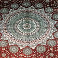 6x9ft 红色手工真丝波斯家用客厅地毯